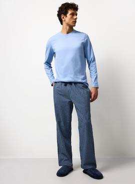 Blue Check Poplin Pyjamas
