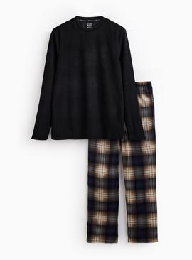 Black Fleece Checked Pyjama Set