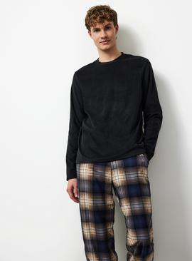 Black Fleece Checked Pyjama Set