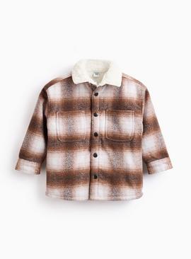 Brown Blur Checked Shirt