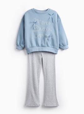 Blue Merci Print Sweat & Leggings Set