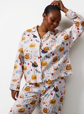 Mini Me Women's Striped Pancake Print Poplin Traditional Pyjamas