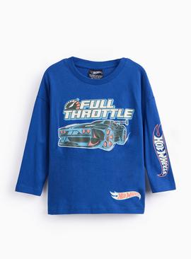Blue Hot Wheels Long Sleeve Tee