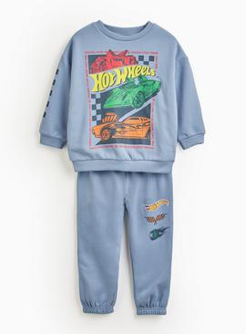 Blue Hot Wheels Sweatshirt & Joggers Set