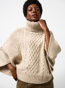 Neppy Knitted Fringed Cape