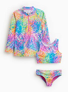 Tie Dye Animal Print Swim Set