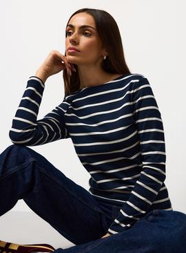 Striped Boat Neck Top
