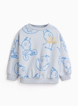 Blue Lemon Bike Graphic Sweatshirt