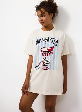 Cream Margarita Oversized Sleep Tee