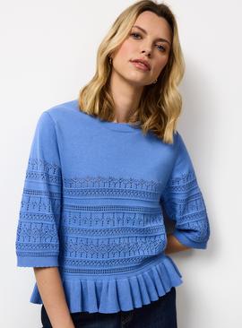 Frill Hem Pointelle Tee