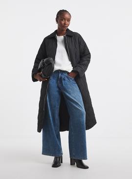 SIMPLY BE Cord Collar Quilted Longline Coat