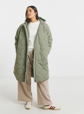 SIMPLY BE Onion Hybrid Quilted Coat Khaki