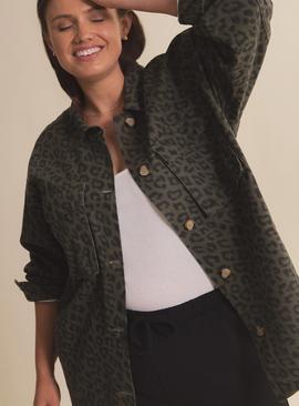 SIMPLY BE Leopard Utility Shacket