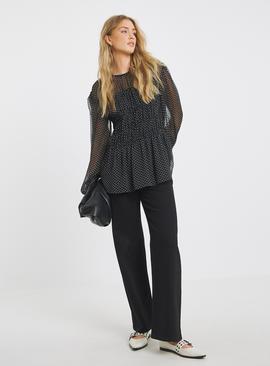 SIMPLY BE Georgette Spot Shirred Blouse