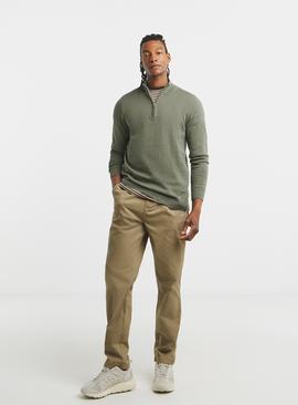 JACAMO Cotton 1/4 Zip Funnel Knit Top