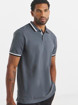 JACAMO Tipped Pique Polo Long