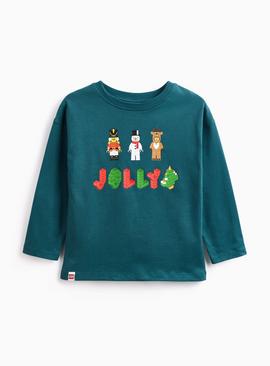 Christmas Lego Character Print Long Sleeve T-Shirt
