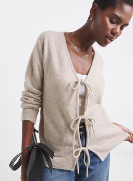 JD WILLIAMS Sponge Tie Front Cardigan Oatmeal