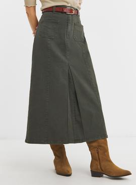 JD WILLIAMS Pocket Front Denim Midi Skirt