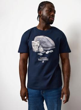 Navy Peaky Blinders Graphic Print T-Shirt