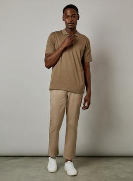 BURTON Taupe Jersey Polo Shirt