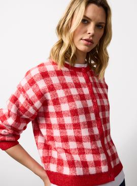 Gingham Button Through Cardigan