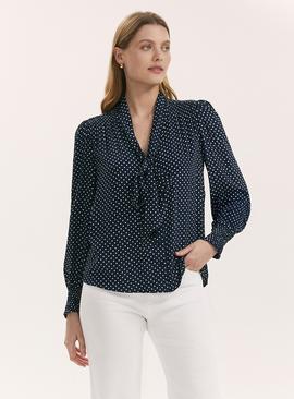 FINERY Mavis Blouse Navy Spot