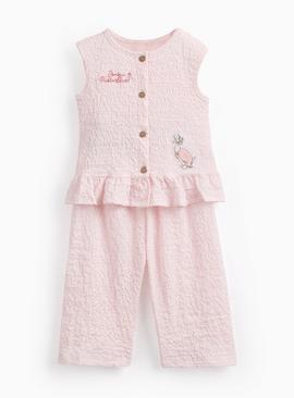 Pink Peter Rabbit Textured Top & Trousers Set
