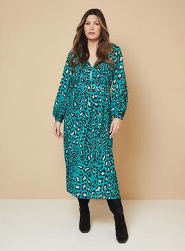 WALLIS Abstract Pin Tuck Detail Zip Midi Dress