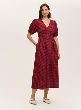 FINERY Addison Dress Burgundy Gingham