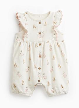 Cream Peter Rabbit Frill Sleeve Romper