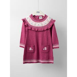 JOJO MAMAN BÉBÉ Mouse Fair Isle Knitted Dress