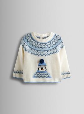 JOJO MAMAN BÉBÉ Christmas Penguin Fairisle Jumper