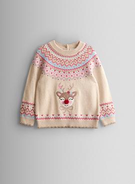 JOJO MAMAN BÉBÉ Reindeer Fairisle Jumper