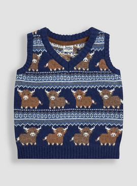 JOJO MAMAN BÉBÉ Highland Cow Fairisle Tank Top