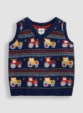 JOJO MAMAN BÉBÉ Tractor Fairisle Tank Top