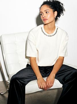 Embellished Necklace Tee