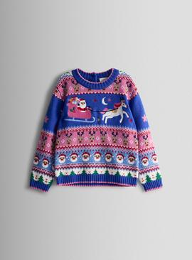 JOJO MAMAN BÉBÉ Santa And Reindeer Fairisle Jumper