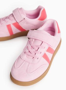 Pink Tonal Retro Court Trainers