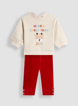 JOJO MAMAN BÉBÉ Christmas Sweatshirt And Legging Set
