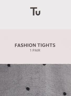 Black Spotty Opaque Tights