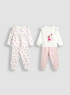 JOJO MAMAN BÉBÉ 2 Pack Fairy Print Jersey Pyjamas