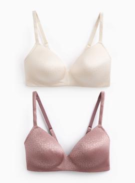 Animal Print One Piece Plunge Bra 2 Pack