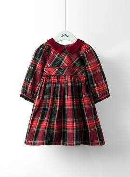 JOJO MAMAN BÉBÉ Check Party Dress With Peter Pan Collar