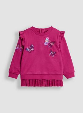 JOJO MAMAN BÉBÉ Butterfly Applique Tulle Frill Sweatshirt