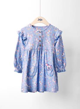 JOJO MAMAN BÉBÉ Unicorn Floral Button Front Dress