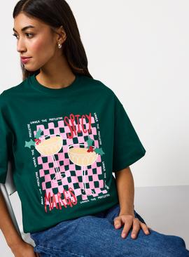 Spicy Margs Christmas Graphic Oversized T-Shirt