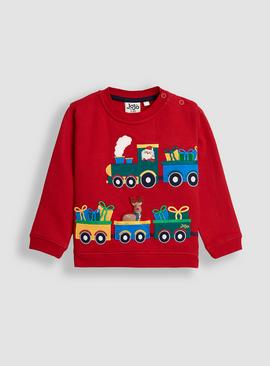 JOJO MAMAN BÉBÉ Christmas Train Sweatshirt