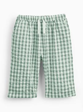 Green Gingham Woven Trousers