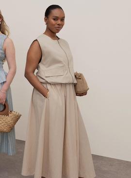 Collarless Zip Gilet